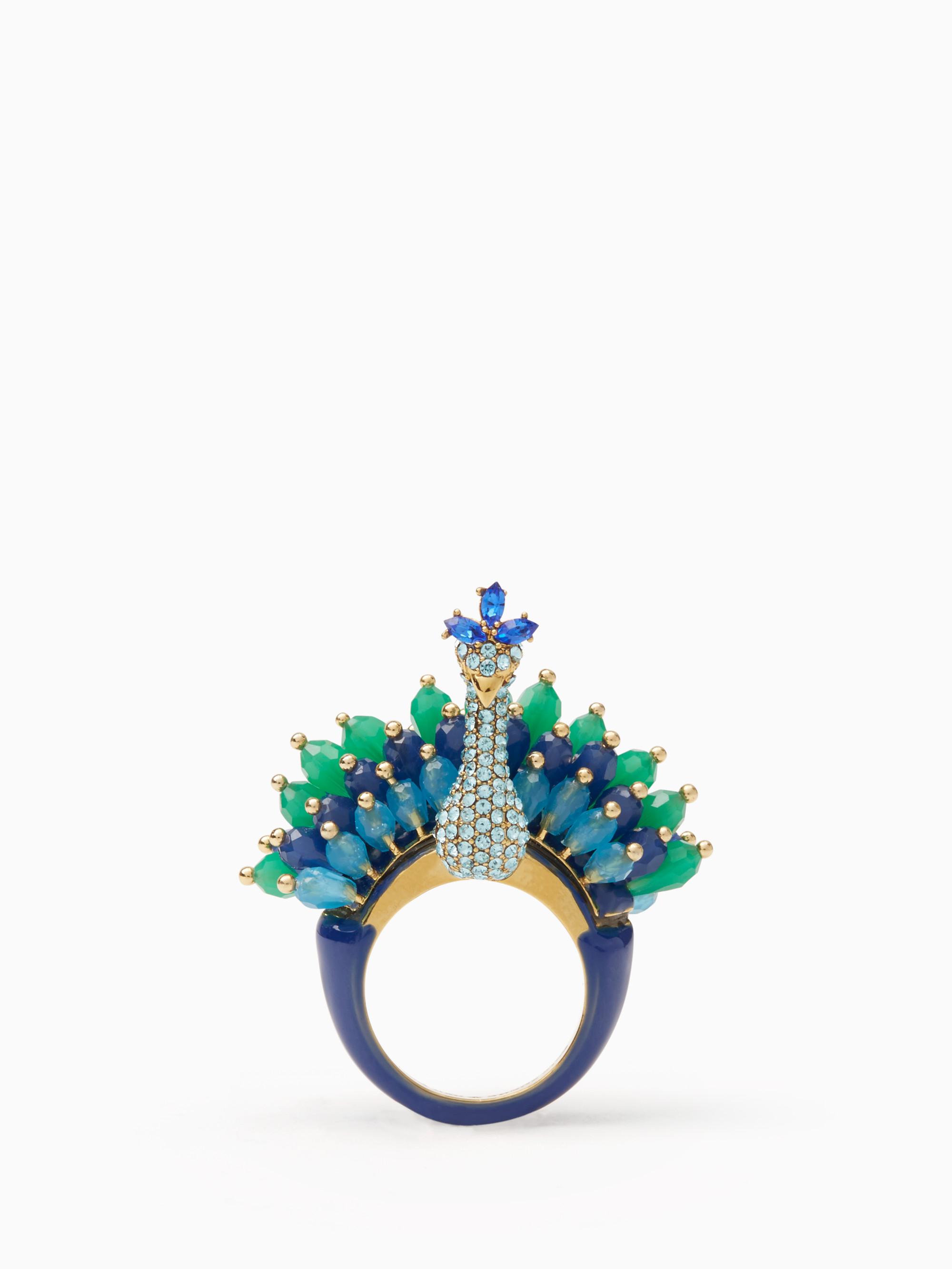 Kate Spade Silk Full Plume Peacock Ring in Blue Lyst